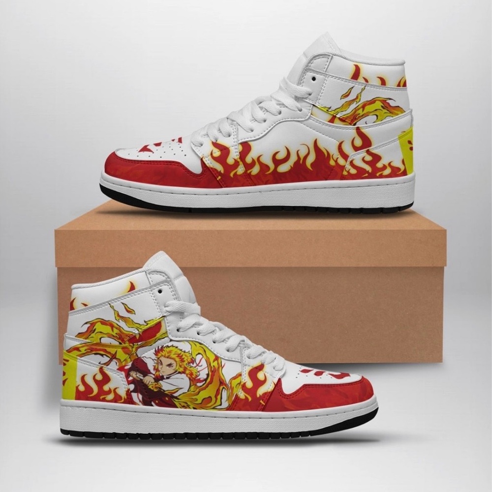 Flame Design High-Top Sneakers